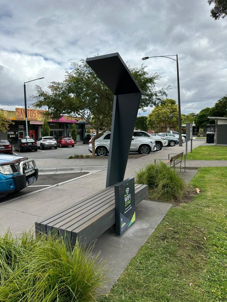 city of casey smart solar bench linden place 4